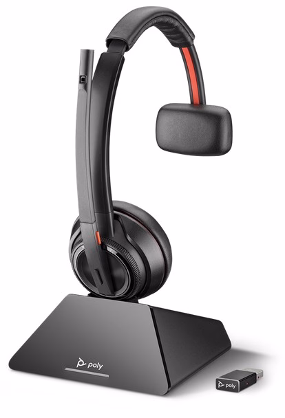 Poly Savi 8210 UC USB Mono DECT NC Headset mit D200 DECT USB Dongle für PC Softphone