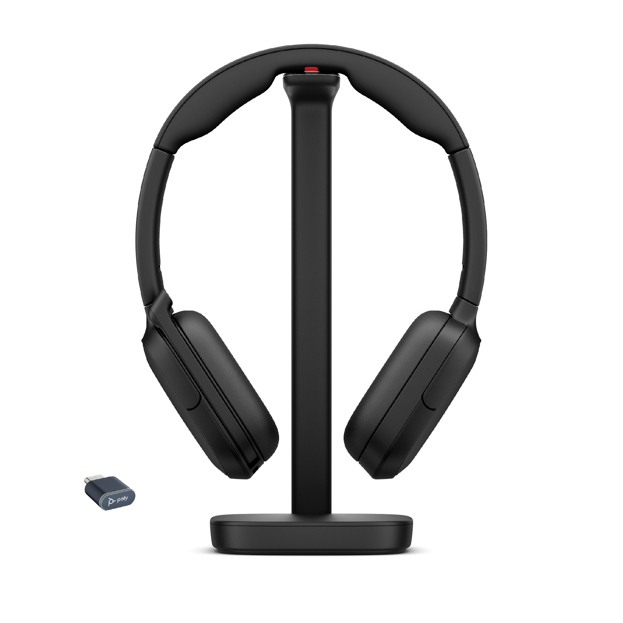 HP Poly Focus 625 WCS Stereo Bluetooth ANC Headset inkl. Focus Wireless Charge Stand & BT700 Bluetooth USB-C Dongle & USB-C auf USB-A Adapter