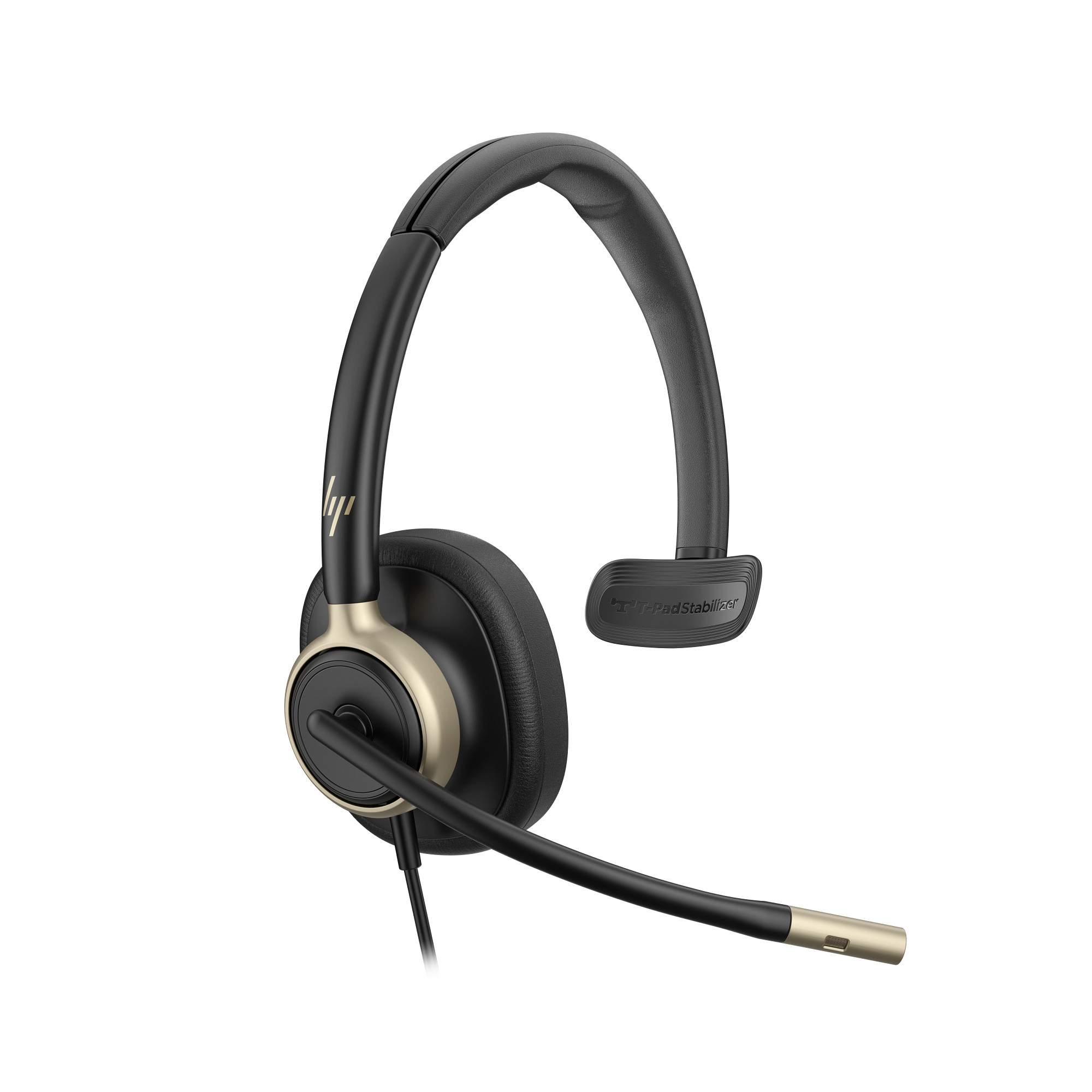HP Poly Mission 815 Monaural ANC USB-C/A Headset mit Kunstlederpolster mit USB-C auf USB-A Adapter