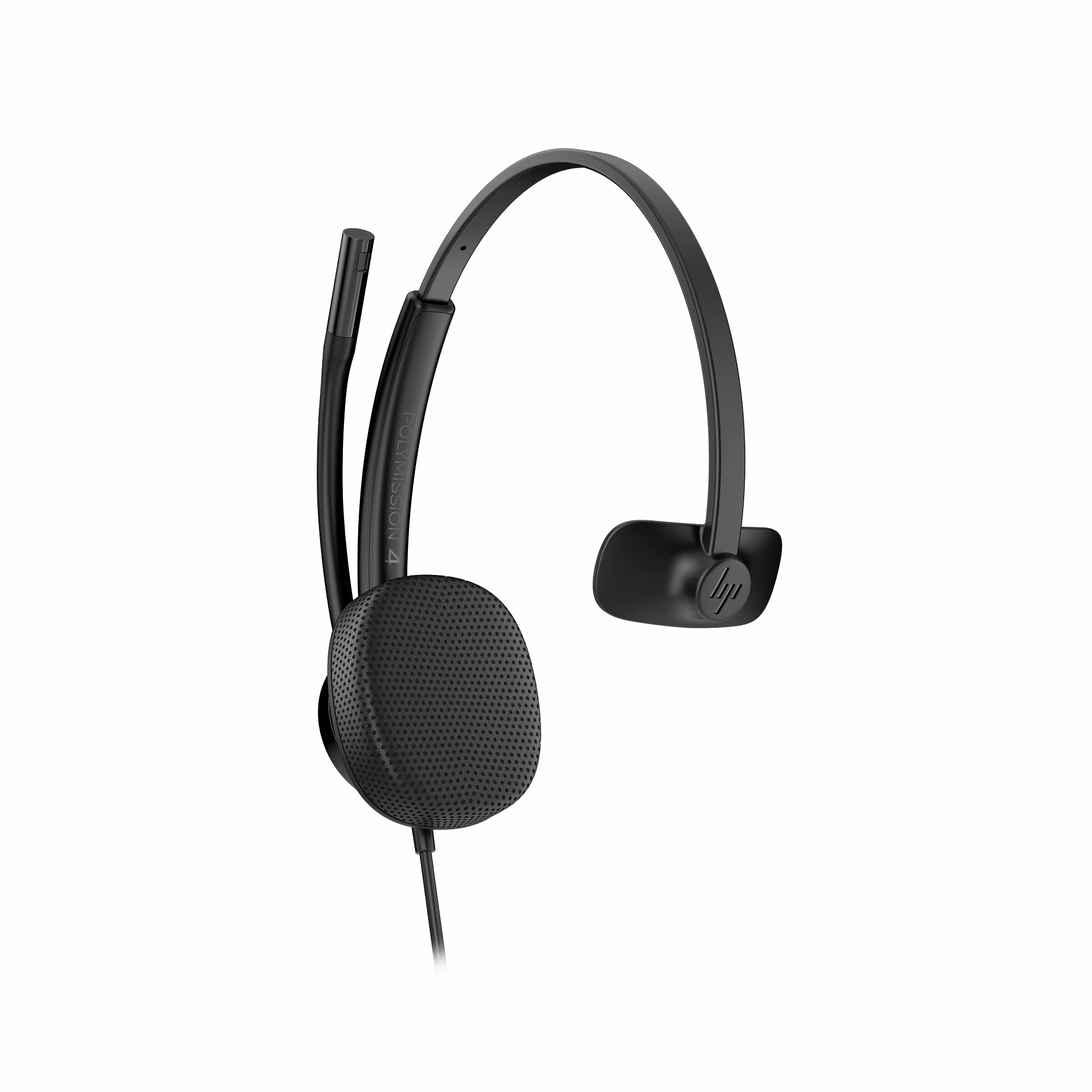 HP Poly Mission 415 Monaural USB-C/A Headset mit Kunstlederpolster mit USB-C auf USB-A Adapter