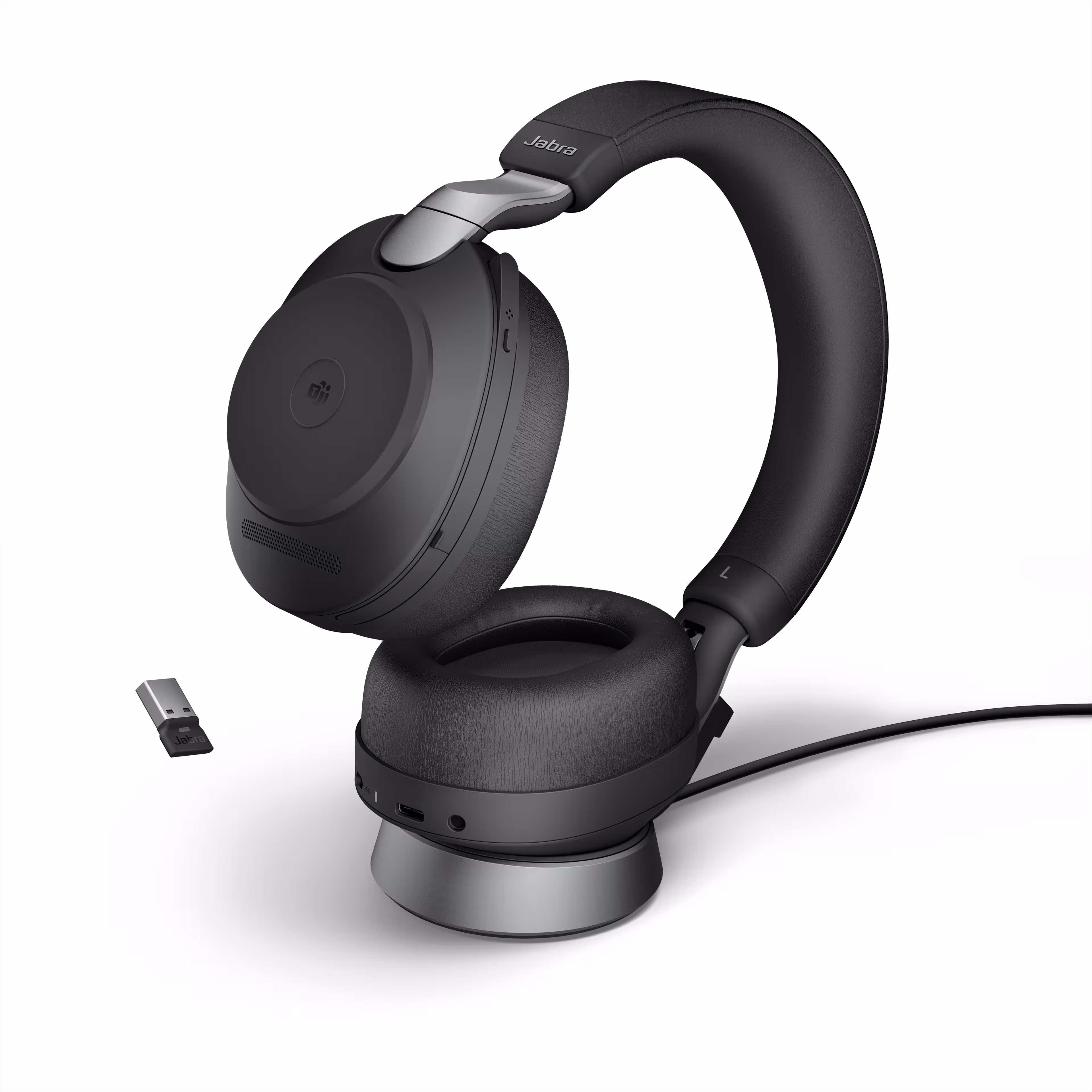Jabra Evolve2 85 Link380/390a MS Stereo Stand Black ANC Bluetooth NC Headset inkl. Deskstand & Link 380/390 USB-A MS Teams BT Dongle für Microsoft Teams