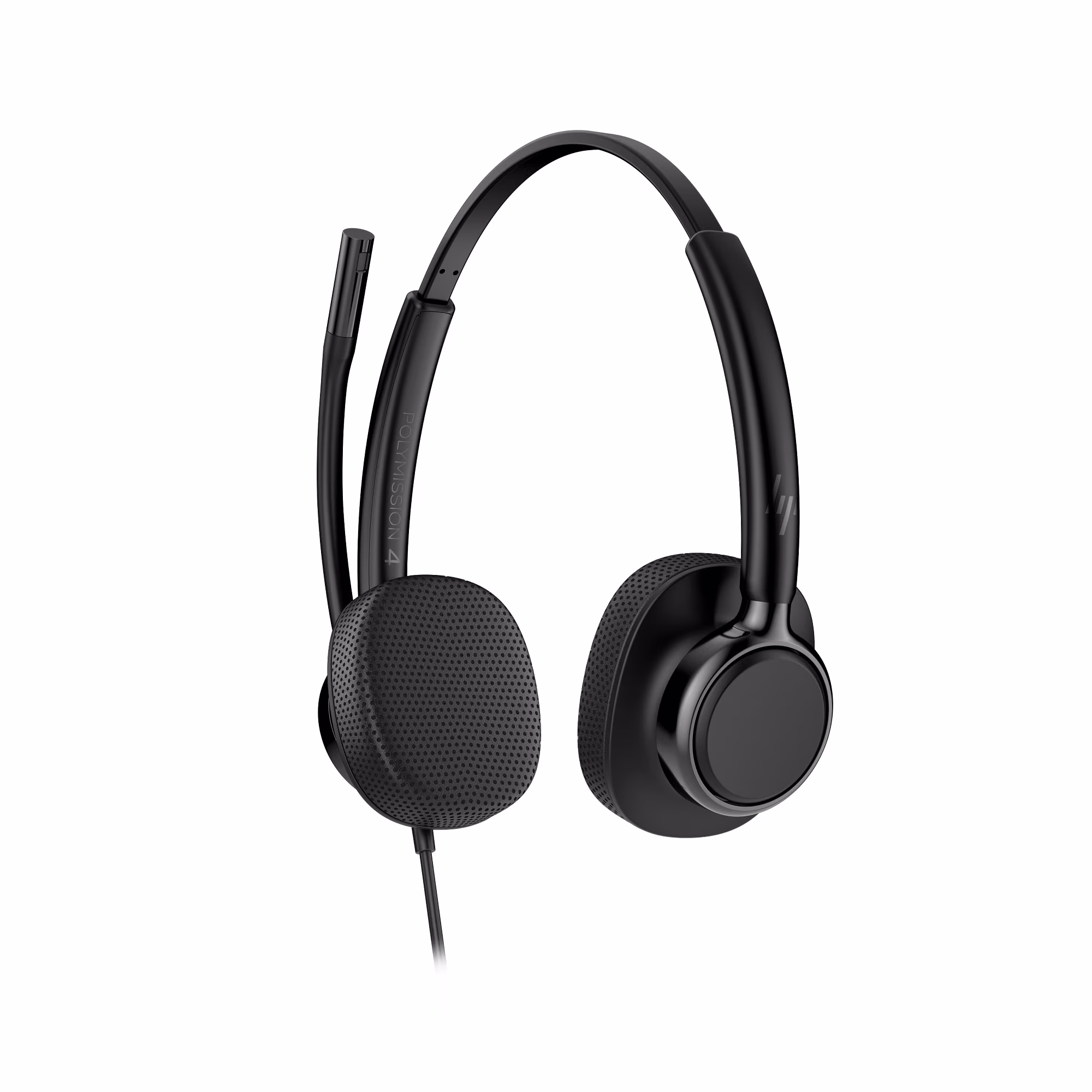 HP Poly Mission 425 Stereo USB-C/A Headset mit Kunstlederpolster mit USB-C auf USB-A Adapter