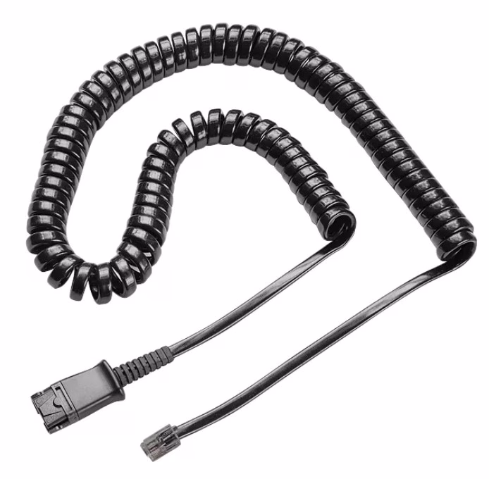 POLY U10P-S Anschlusskabel QD auf RJ10 spiral 0,5 - 2 Meter z.B. für SNOM