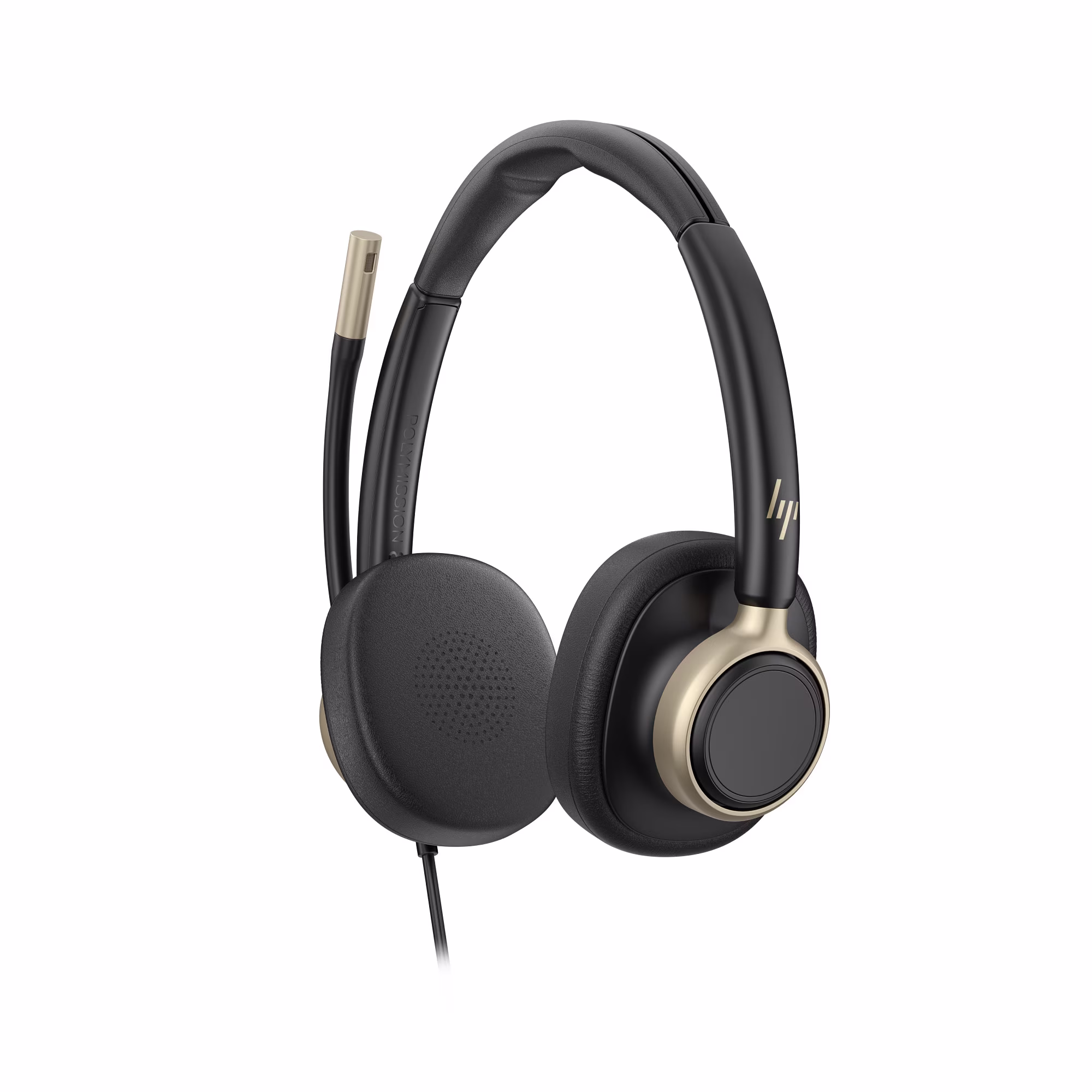 HP Poly Mission 825 Stereo ANC USB-C/A Headset mit Kunstlederpolster mit USB-C auf USB-A Adapter