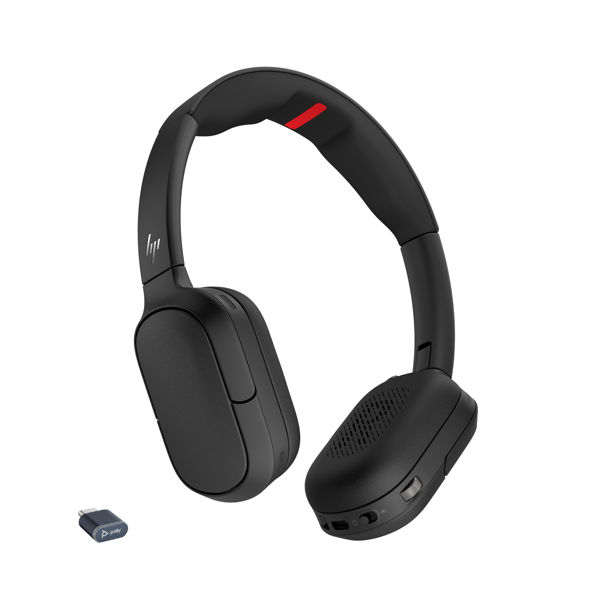 HP Poly Focus 625 Stereo Bluetooth ANC Headset inkl. BT700 Bluetooth USB-C Dongle & USB-C auf USB-A Adapter