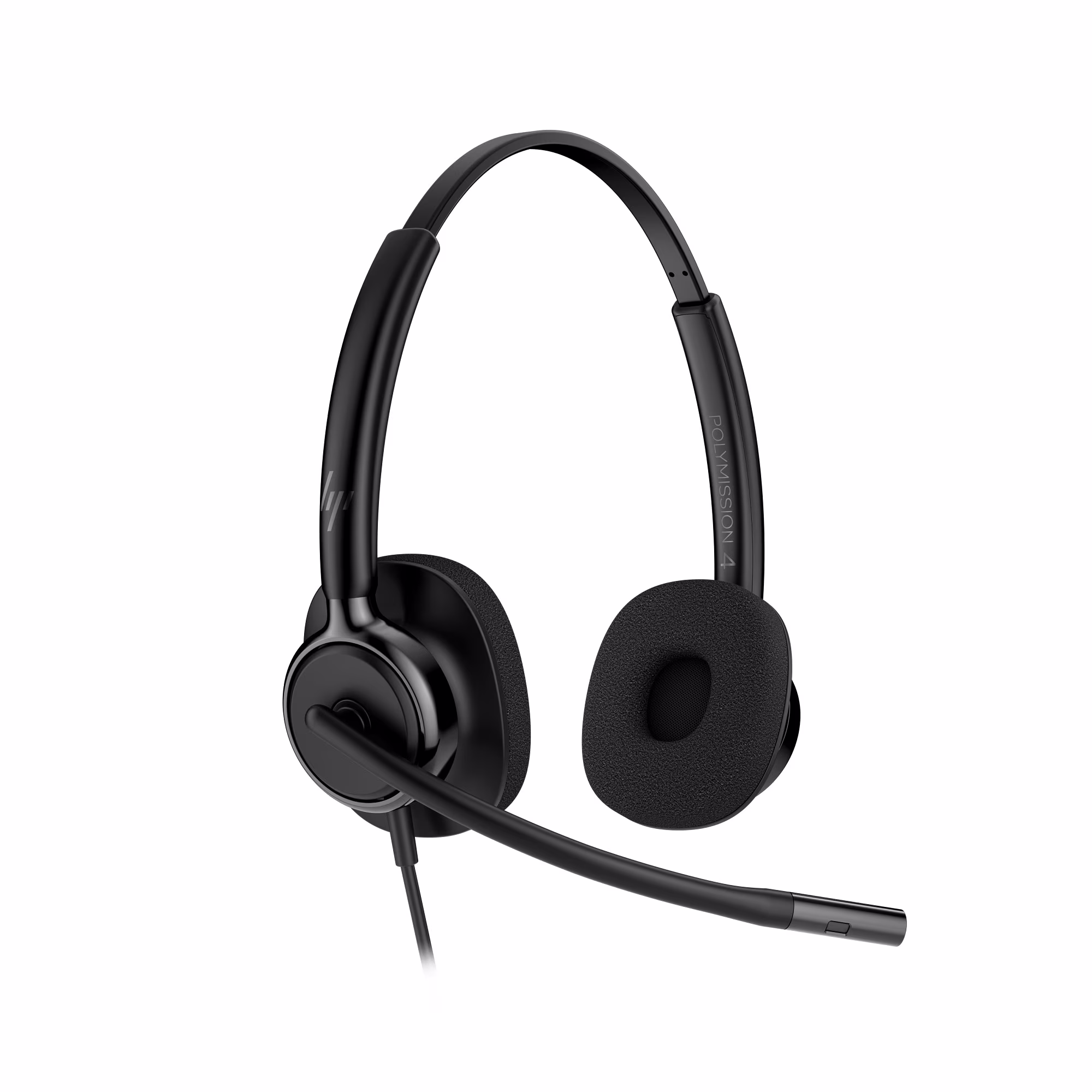 HP Poly Mission 425 Classic Stereo USB-C/A Headset mit Schaumstoffpolster mit USB-C auf USB-A Adapter