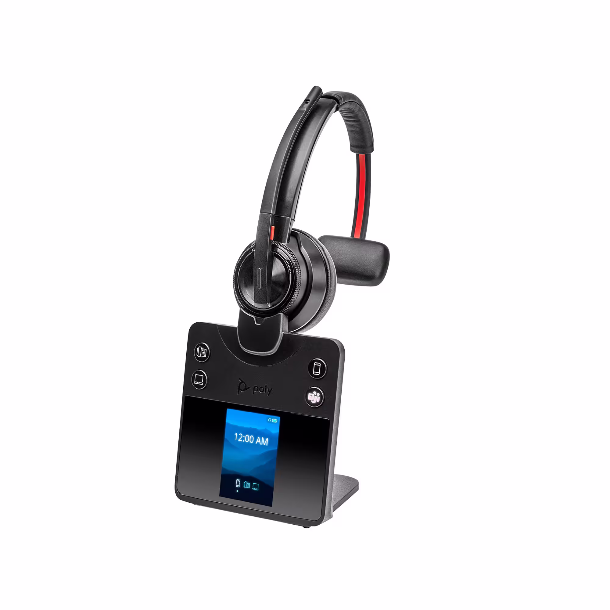 Poly Savi 8410-M Office Teams Mono DECT Headset für Tischtelefon, PC und Mobiltelefon für Microsoft