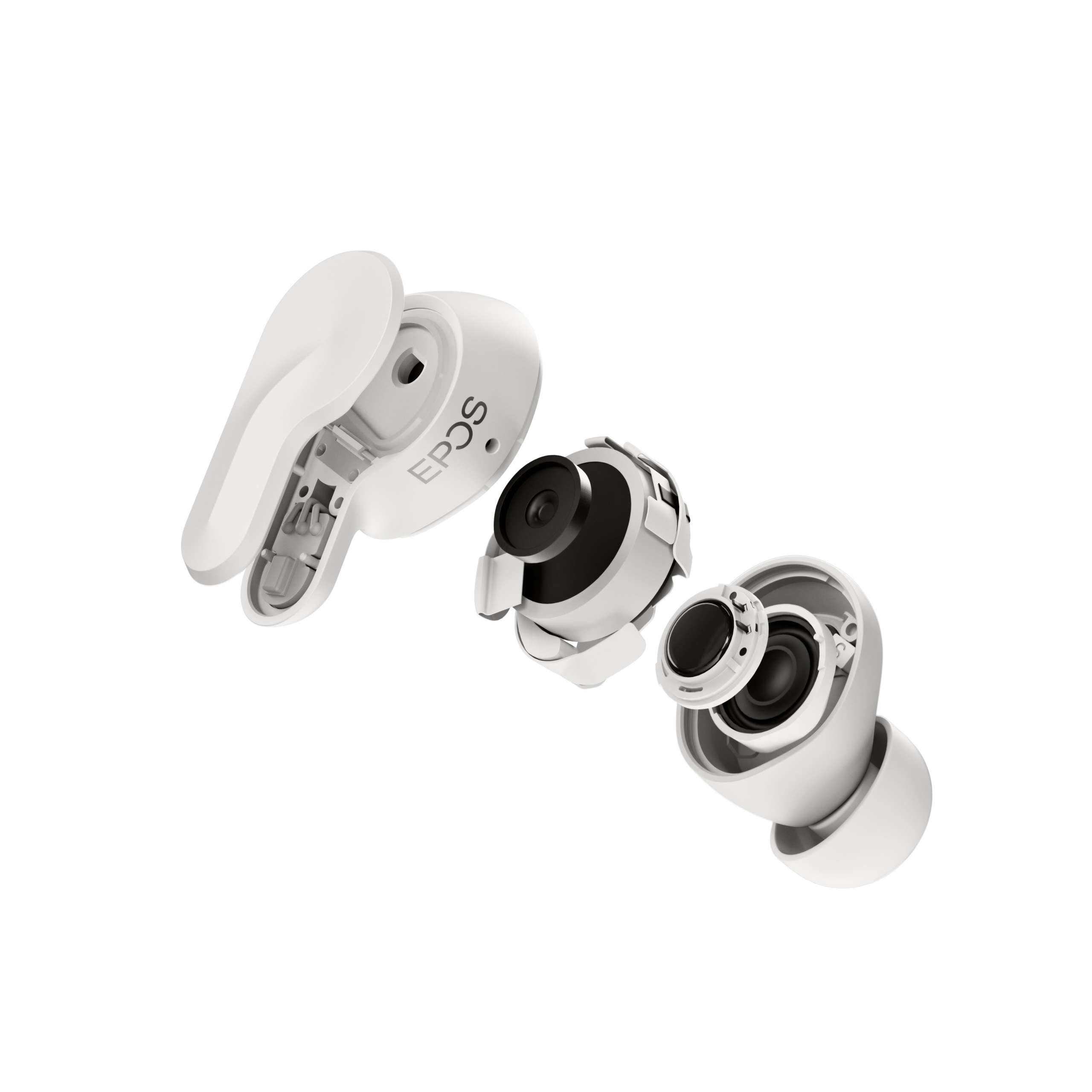 EPOS ADAPT E1 White IPX5 Hybrid ANC Bluetooth Earbuds inkl. Ladecase & USB-C Dongle