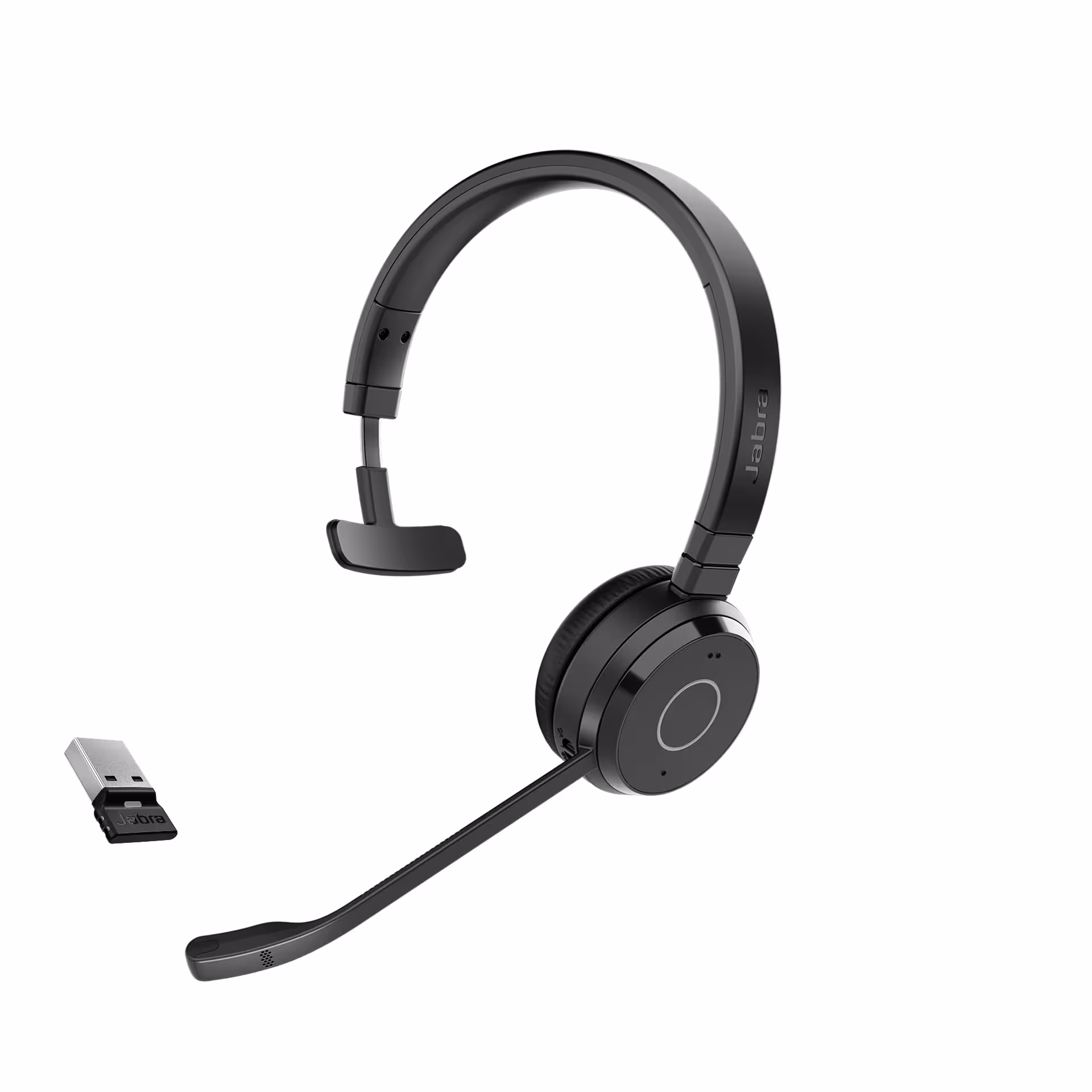 Jabra Evolve 65 TE Link390a MS Mono Bluetooth Headset inkl. Link 390a Bluetooth USB-A Adapter
