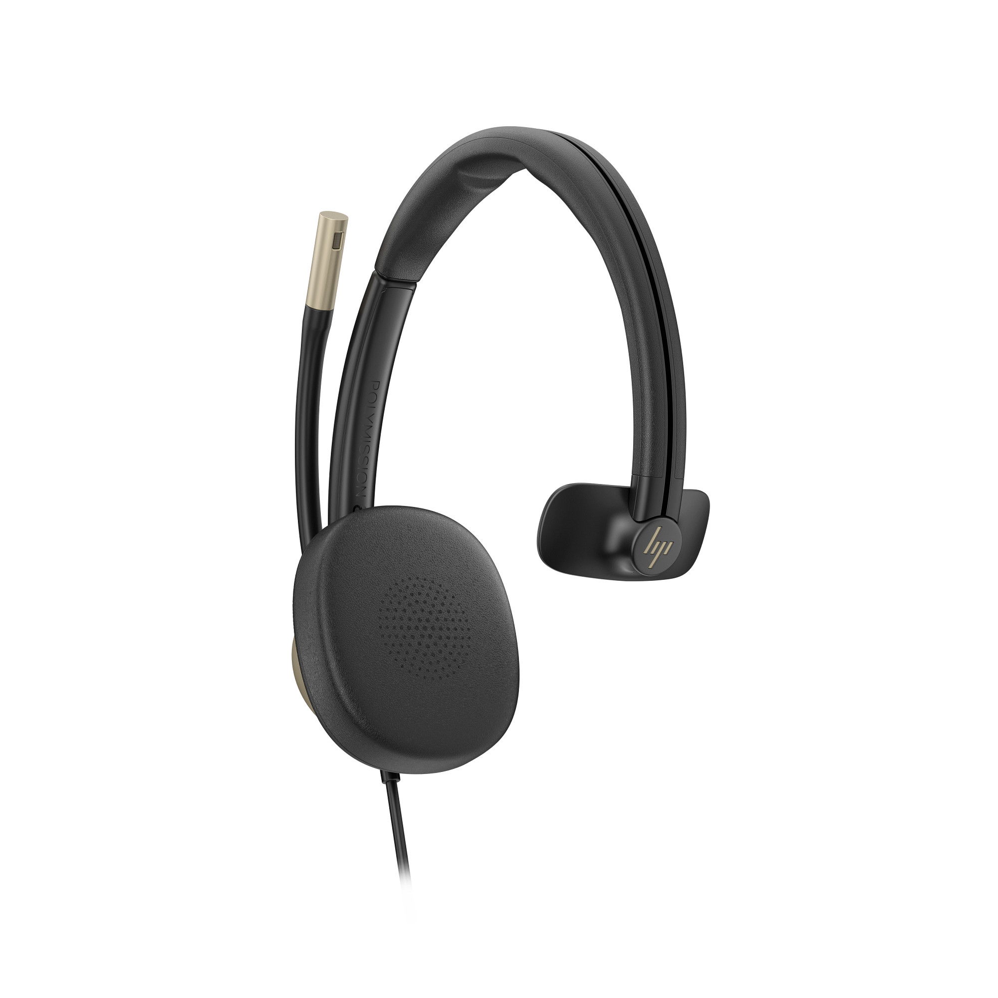 HP Poly Mission 815 Monaural ANC USB-C/A Headset mit Kunstlederpolster mit USB-C auf USB-A Adapter