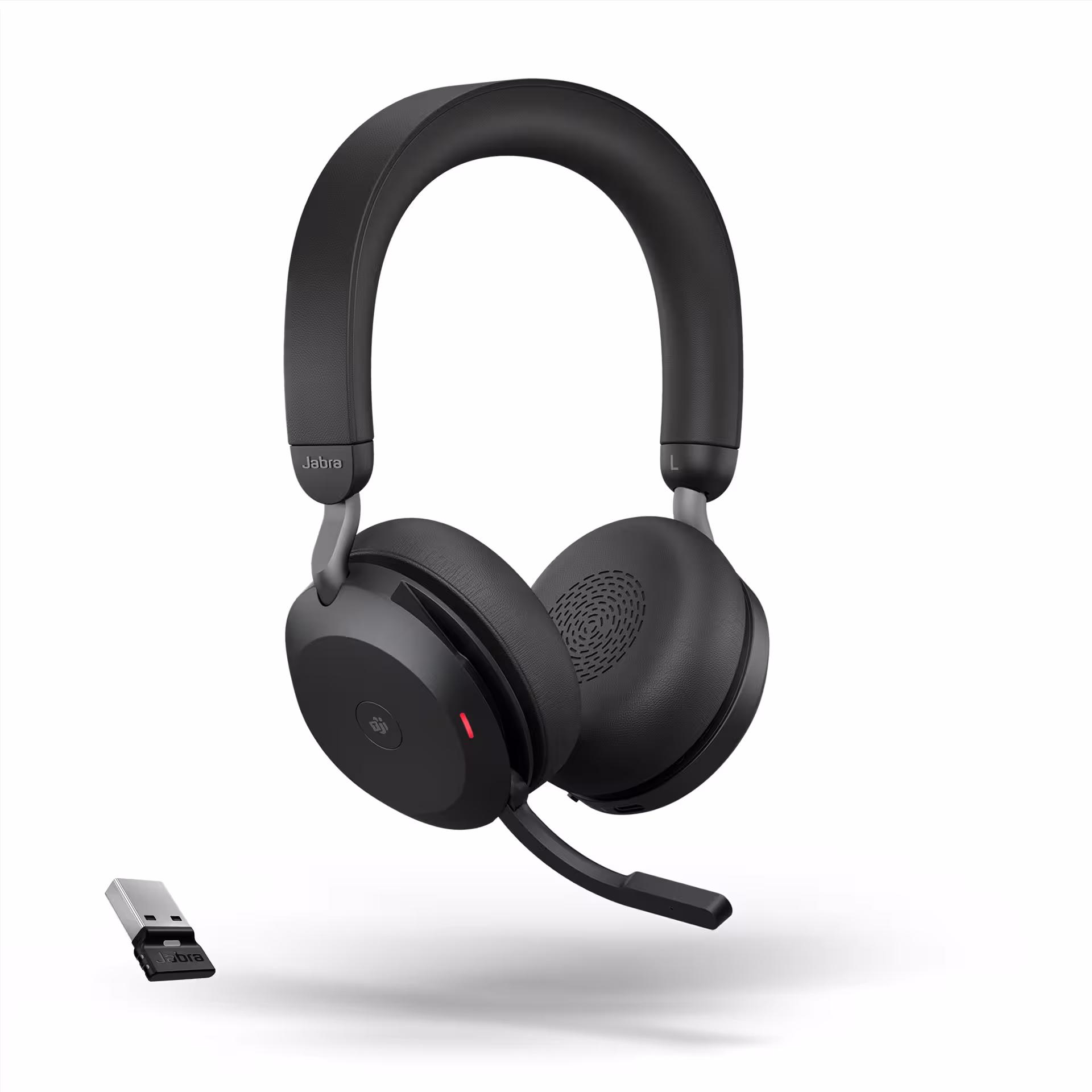Jabra Evolve2 75 Stand Link380/390a MS Stereo ANC Black Bluetooth NC Headset inkl. Stand & Link 380/390a USB-A MS Teams BT Dongle