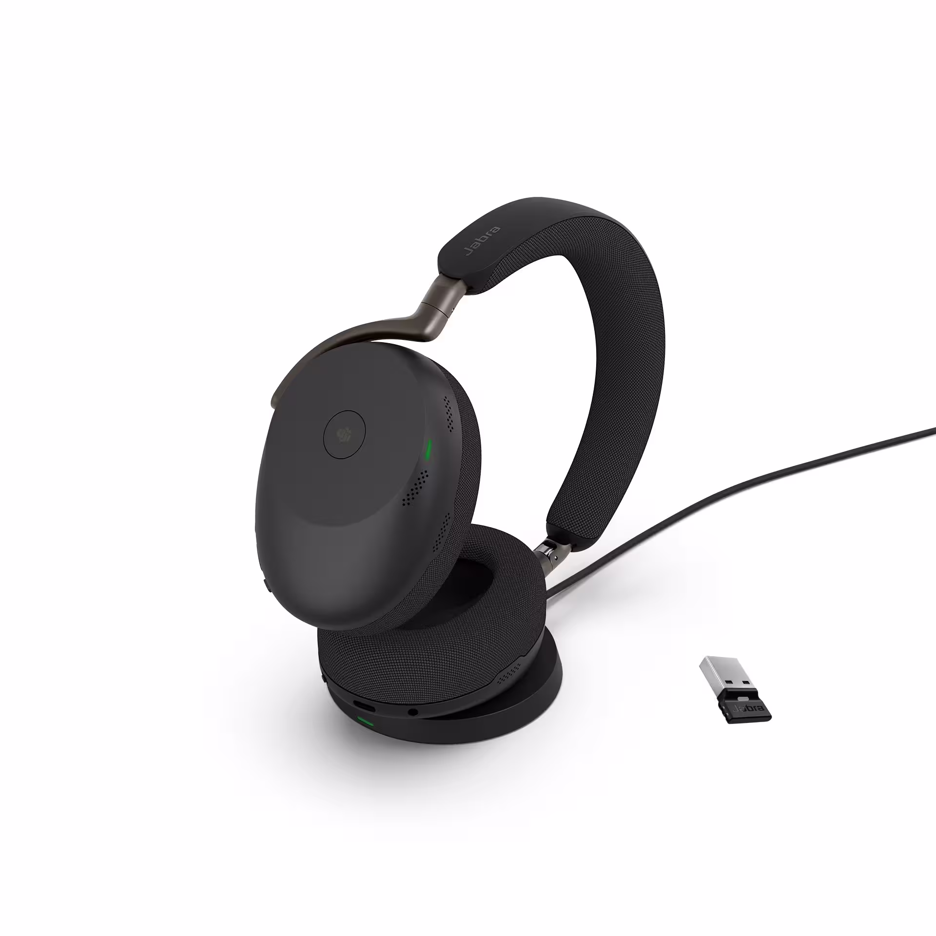 Jabra Evolve3 85 WLC (Stand) Link390a MS Stereo ANC Over-Ear Black Bluetooth Headset inkl. WLC & Link 390a USB-A MS Teams BT Dongle