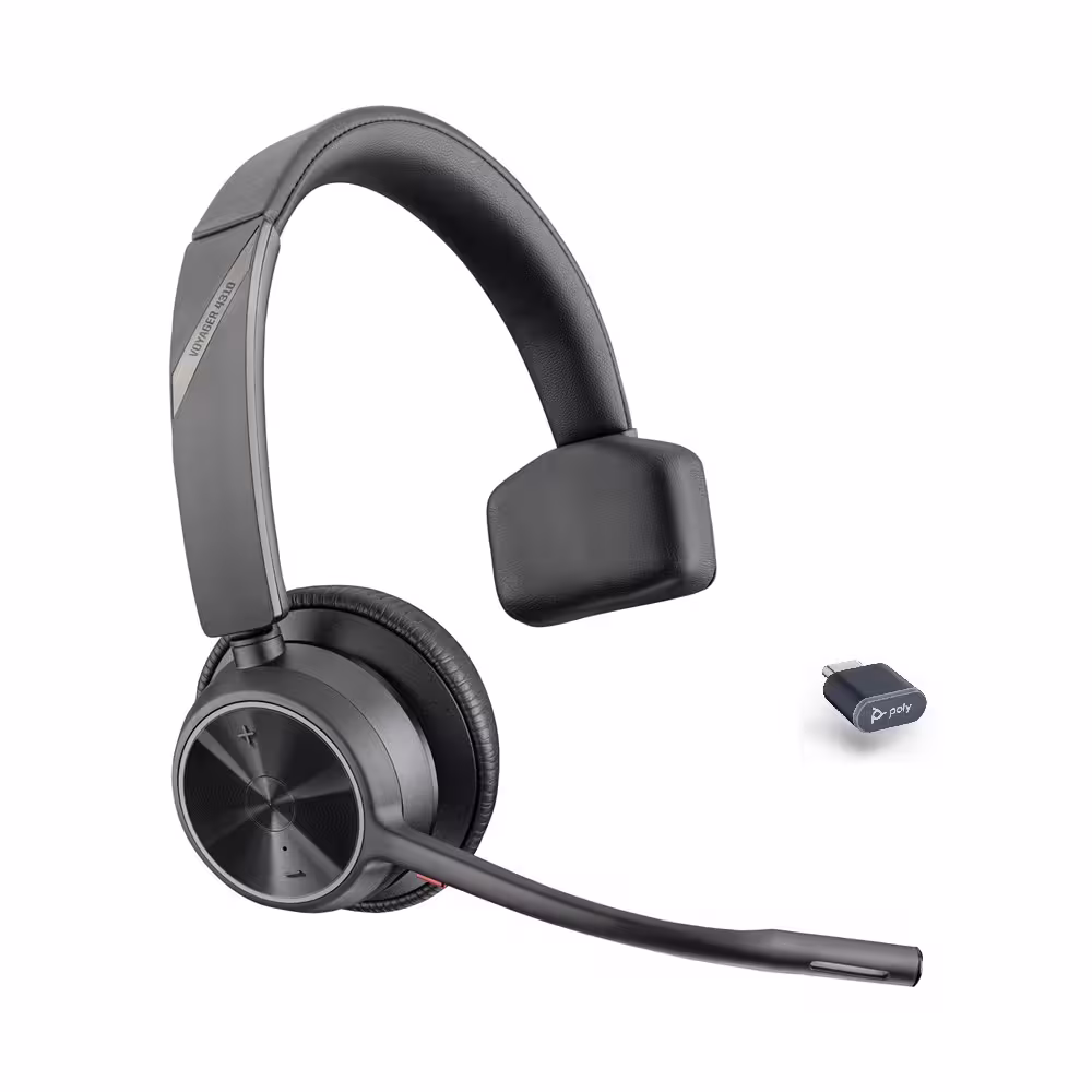 Poly Voyager 4310 UC-M Station USB-C Teams Mono Bluetooth Headset inkl. Ladeschale & BT700 USB-C Don