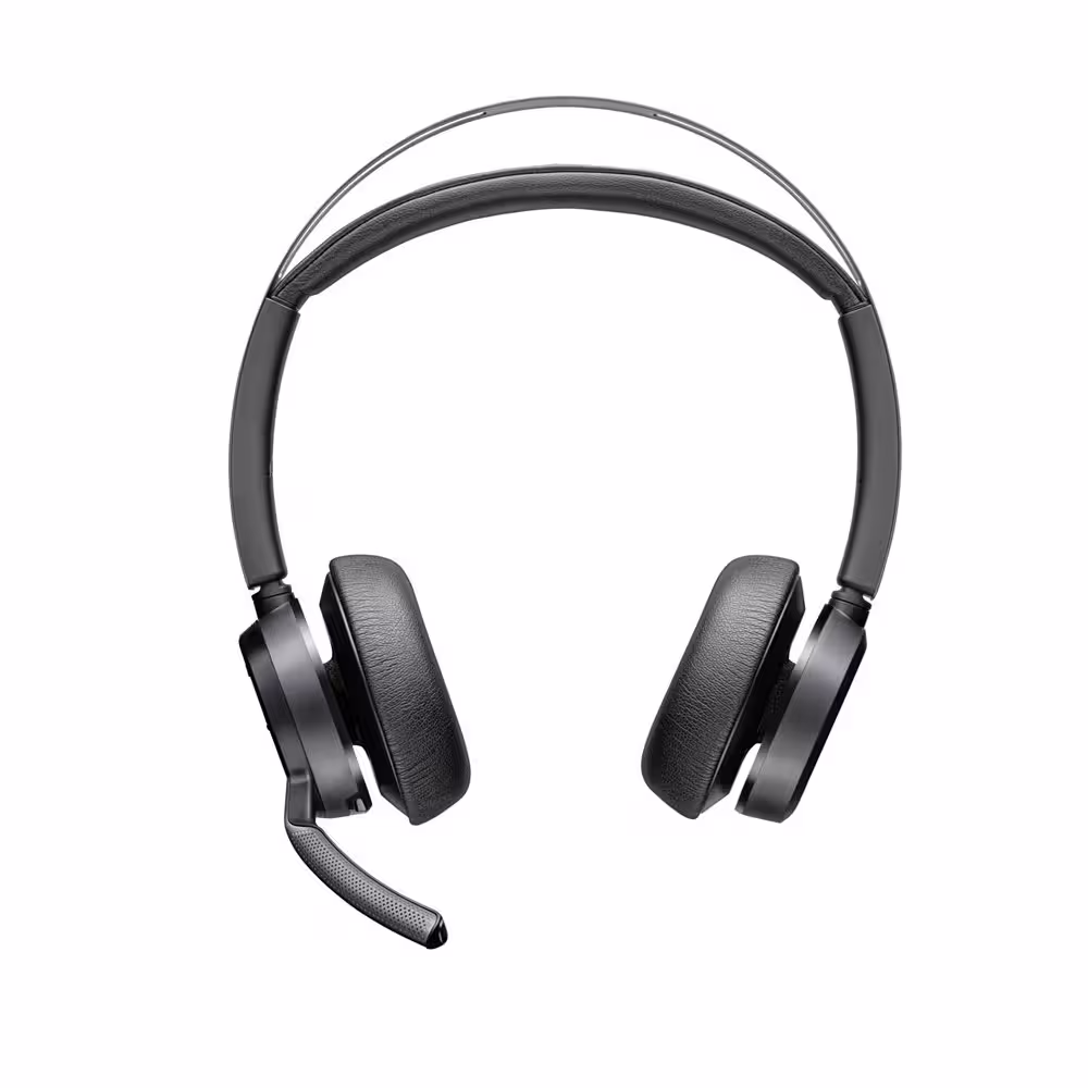 Poly Voyager Focus2 UC-M USB-C/-A Teams Stereo ANC Bluetooth Headset inkl. BT700 USB-C Dongle (&USB-A Adapter) ohne Ladeschale für Microsoft Teams
