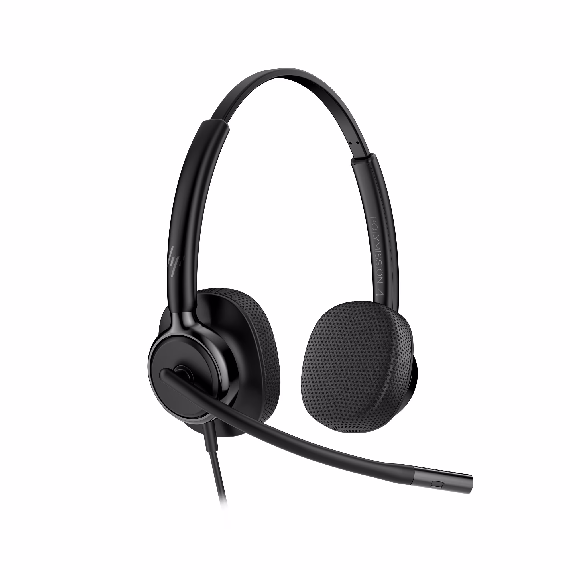 HP Poly Mission 425 Stereo USB-C/A Headset mit Kunstlederpolster mit USB-C auf USB-A Adapter