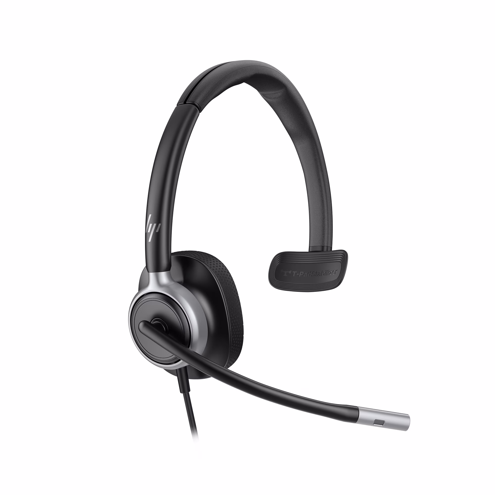 HP Poly Mission 615 Monaural USB-C/A Headset mit Kunstlederpolster mit USB-C auf USB-A Adapter
