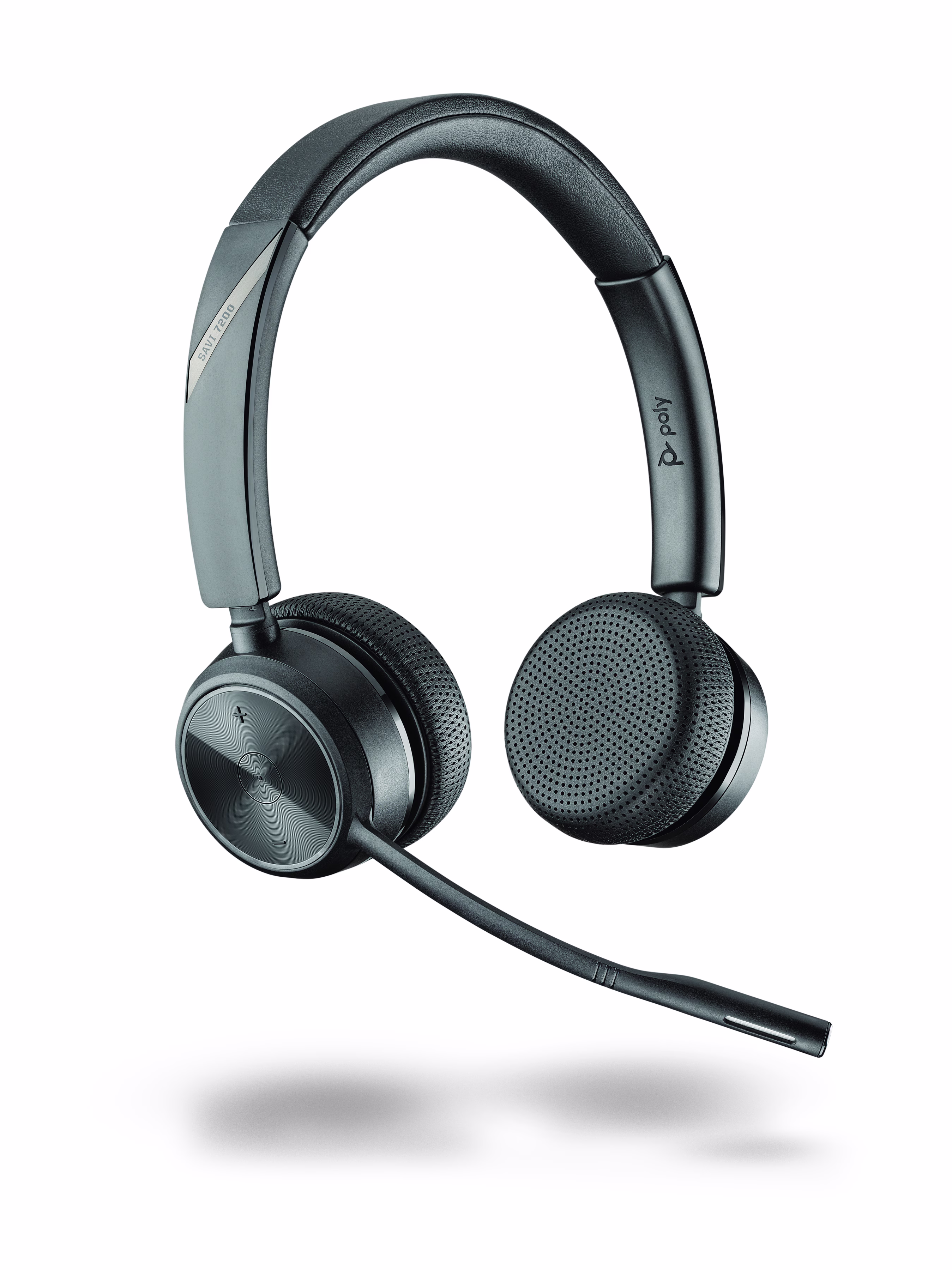 Poly Savi 7320 Office UC Stereo Ultra-Secure DECT NC Headset mit Acoustic Fence für Festnetz und PC