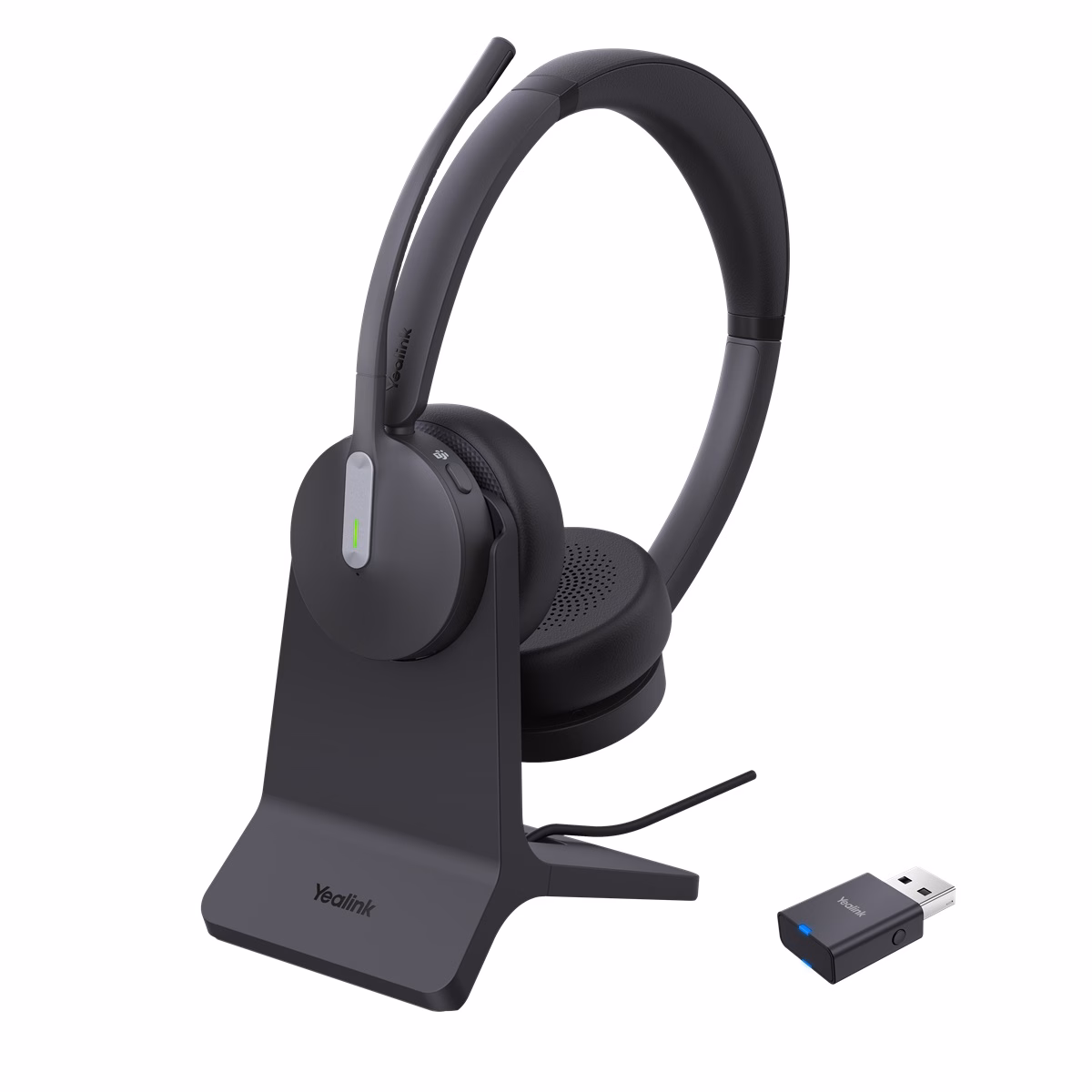 Yealink WH64 Hybrid Dual Stand Teams DECT/BT Headset inkl. Ladeständer & USB-A DECT Dongle