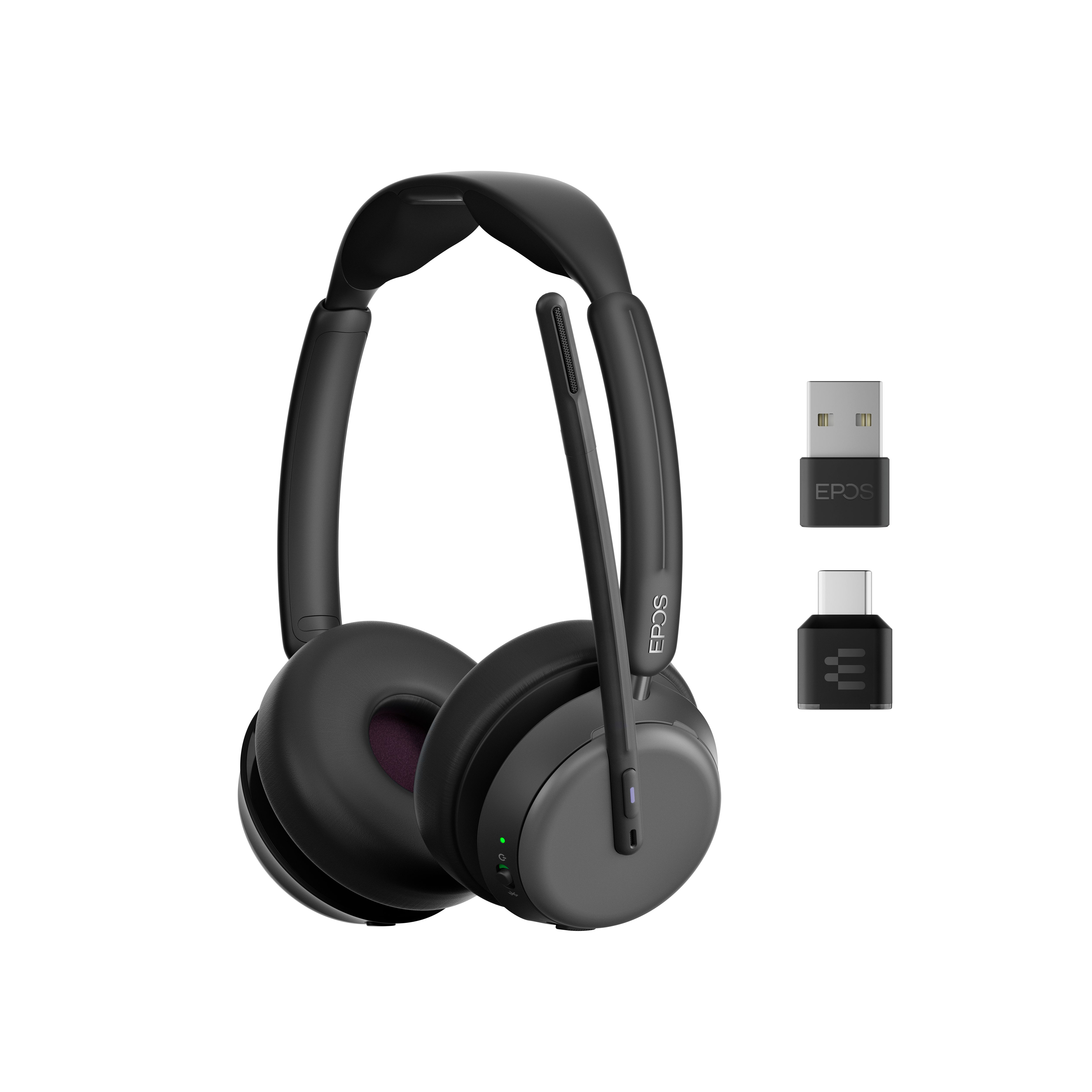 EPOS IMPACT 1000 ANC MS/UC Stereo On-Ear Bluetooth Headset inkl. BTD 900 USB-C Bluetooth Dongle ohne Stand