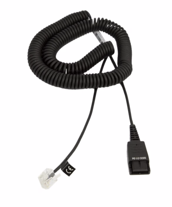 Jabra 01-94 Anschlusskabel QD auf RJ45 spiral 0,5 - 2 Meter z.B. für OpenStage